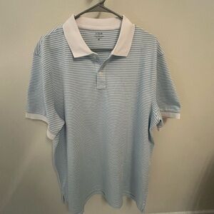 J. Crew Blue and White pique Polo Shirt